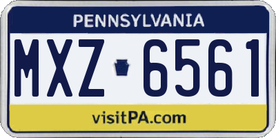 PA license plate MXZ6561