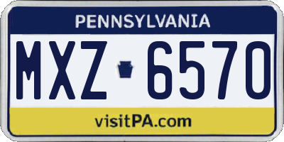 PA license plate MXZ6570