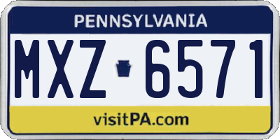 PA license plate MXZ6571