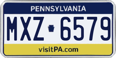 PA license plate MXZ6579