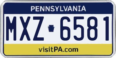 PA license plate MXZ6581