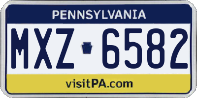 PA license plate MXZ6582