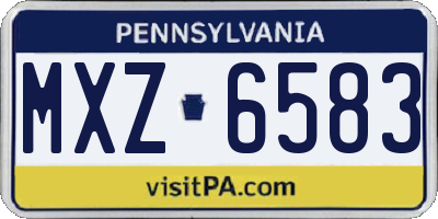 PA license plate MXZ6583