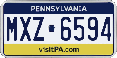 PA license plate MXZ6594