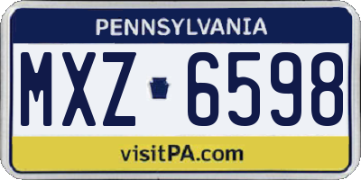 PA license plate MXZ6598