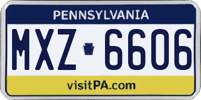 PA license plate MXZ6606