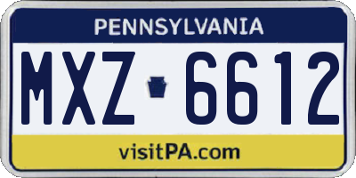 PA license plate MXZ6612