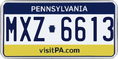 PA license plate MXZ6613