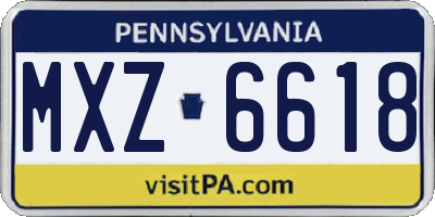 PA license plate MXZ6618