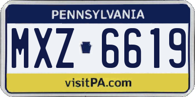 PA license plate MXZ6619