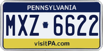 PA license plate MXZ6622