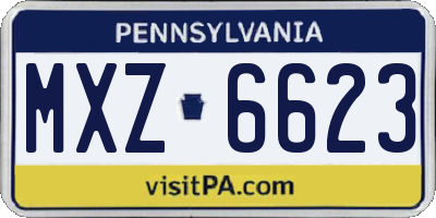 PA license plate MXZ6623