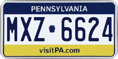 PA license plate MXZ6624