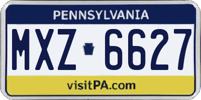 PA license plate MXZ6627