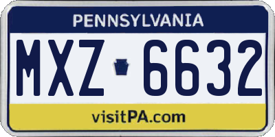 PA license plate MXZ6632