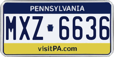 PA license plate MXZ6636