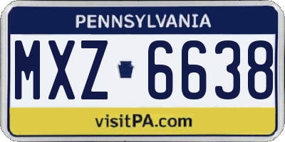 PA license plate MXZ6638