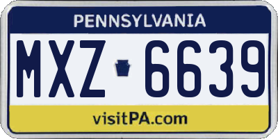 PA license plate MXZ6639