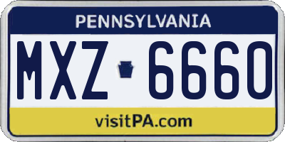 PA license plate MXZ6660