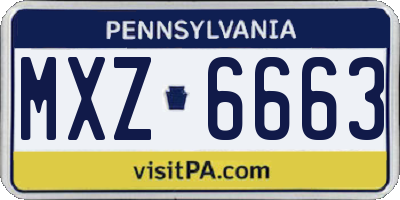 PA license plate MXZ6663