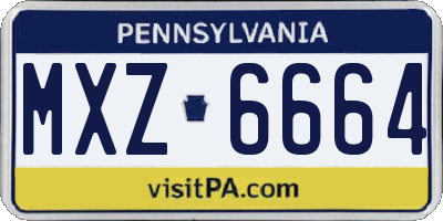 PA license plate MXZ6664