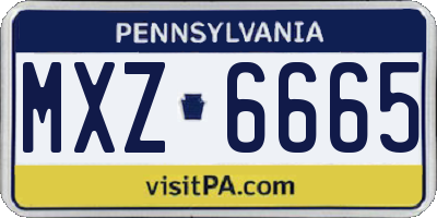 PA license plate MXZ6665