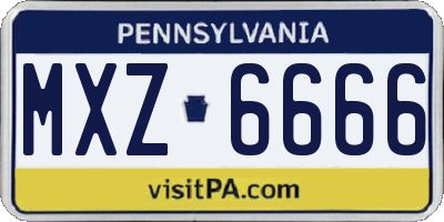 PA license plate MXZ6666