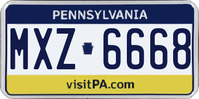 PA license plate MXZ6668