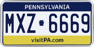 PA license plate MXZ6669