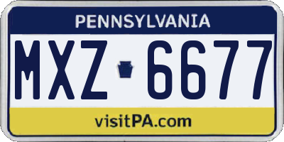 PA license plate MXZ6677