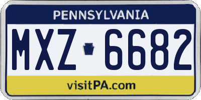 PA license plate MXZ6682