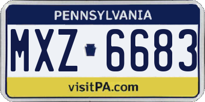 PA license plate MXZ6683