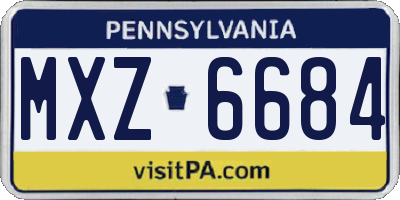 PA license plate MXZ6684