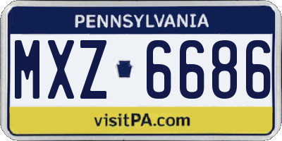 PA license plate MXZ6686