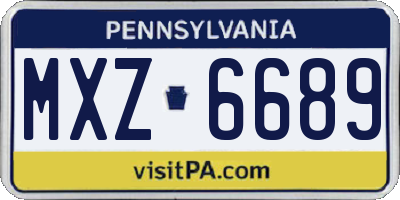 PA license plate MXZ6689