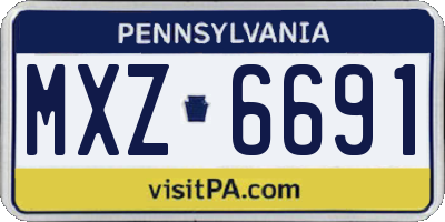 PA license plate MXZ6691