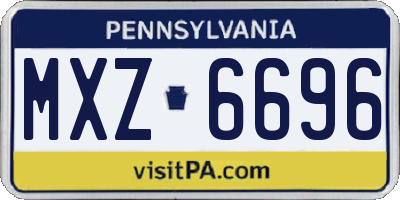 PA license plate MXZ6696