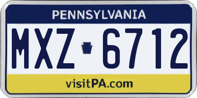 PA license plate MXZ6712