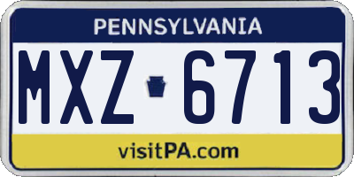 PA license plate MXZ6713