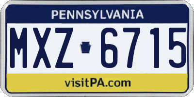PA license plate MXZ6715