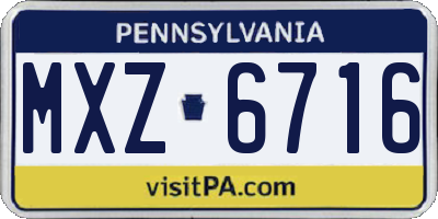 PA license plate MXZ6716