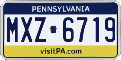 PA license plate MXZ6719