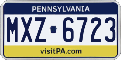 PA license plate MXZ6723