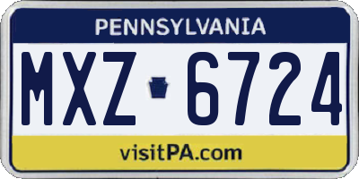 PA license plate MXZ6724
