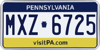 PA license plate MXZ6725