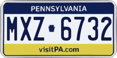 PA license plate MXZ6732