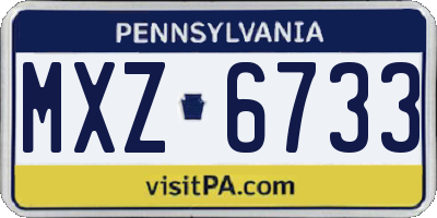 PA license plate MXZ6733