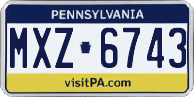 PA license plate MXZ6743