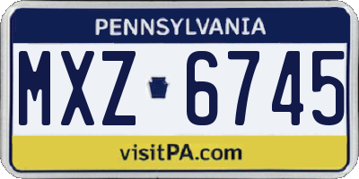 PA license plate MXZ6745