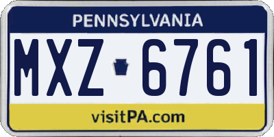 PA license plate MXZ6761